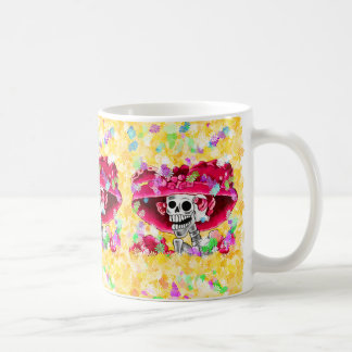 Mug Dia De Los Muertos Calavera Catrina en rouge