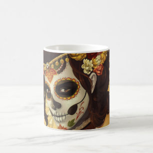 Mug Dia De Los Muertos Throw Pillow