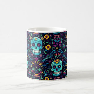 Mug Día de Muertos Reverie : Turquoise Sugar Skull Spe