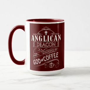 Mug Diacre Anglican, actionné par Dieu et le café