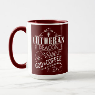Mug Diacre luthérien, actionné par Dieu et le café