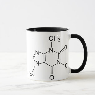 Mug Diagramme chimique de la molécule de caféine