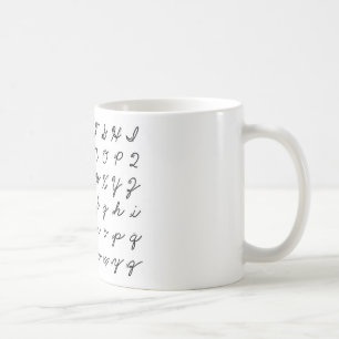 Mug diagramme cursif d'écriture