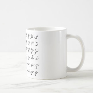 Mug diagramme cursif d'écriture