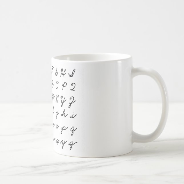 Mug diagramme cursif d'écriture (Droite)
