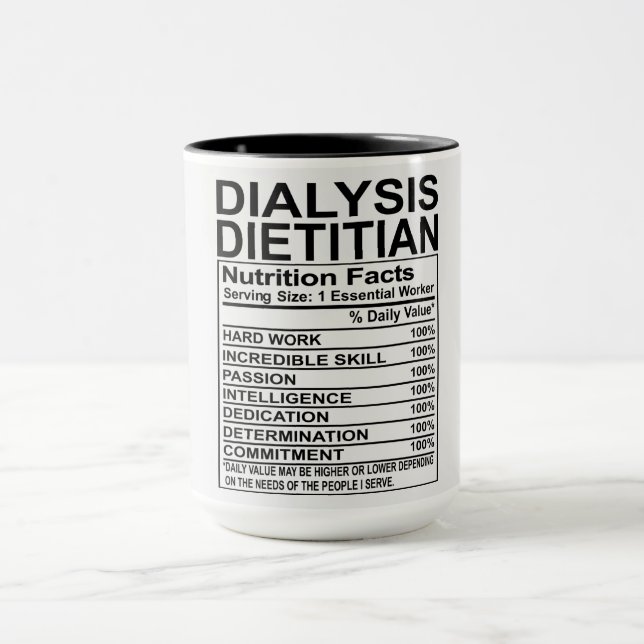 Mug Dialyse Diététiste Nutrition Faits (Centre)