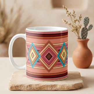 Mug Diamant et rayure multi-couleurs doux