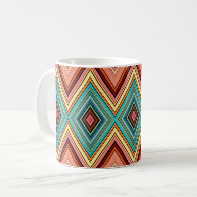 Mug Diamant et rayures doux multicolores (Devant gauche)