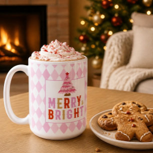 Mug Diamant rose Motif Joyeux et lumineux