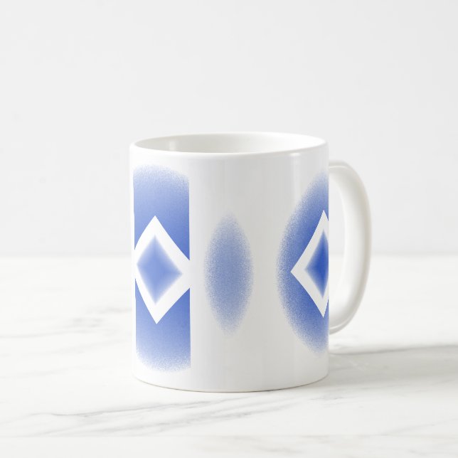 Mug - Diamants bleus et ovales (Devant droit)