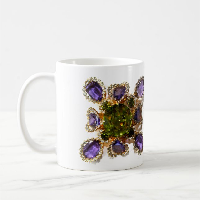 Mug Diamants d'améthyste violet Emeralds bijoux (Gauche)
