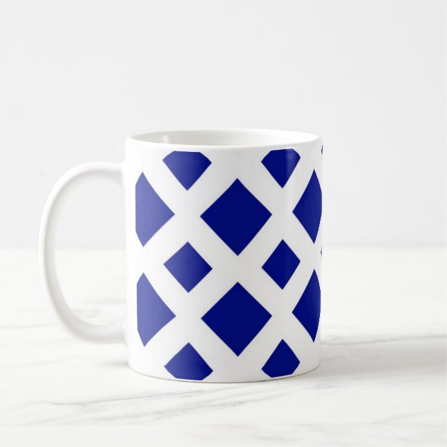 Mug Diamants de marine sur blanc (Gauche)