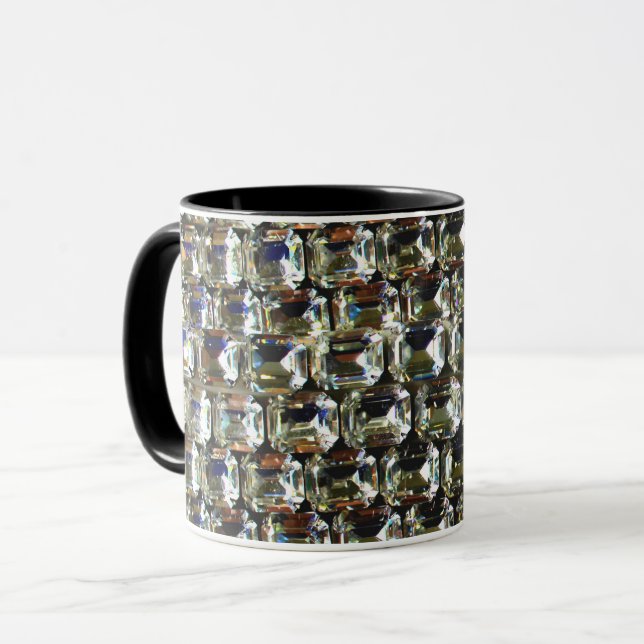 Mug Diamants, élégantes pierres vintages (Devant gauche)