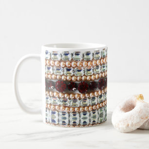 Mug Diamants Rhinestones rubis garnets perles