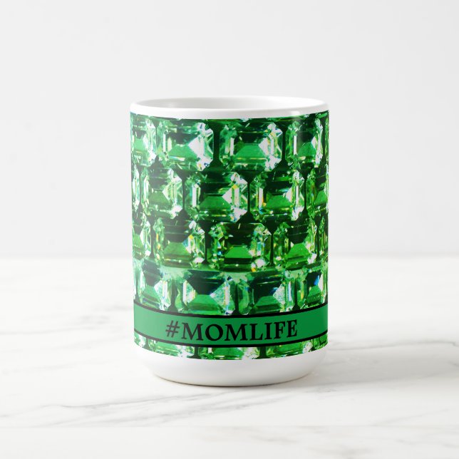 Mug Diamants verts bijoux en pierres précieuses vertes (Centre)