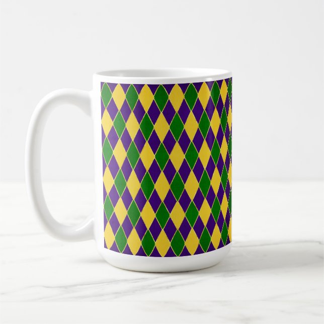 MUG DIAMOND MARDI GRAS VERT PURPLE JAUNE (Gauche)