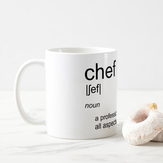Mug Dictionnaire de définition CHEF de la conception d (Avec donut)