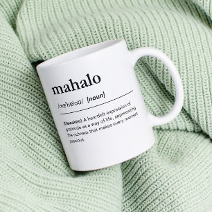 Mug Dictionnaire de mots hawaïen de définition mahalo