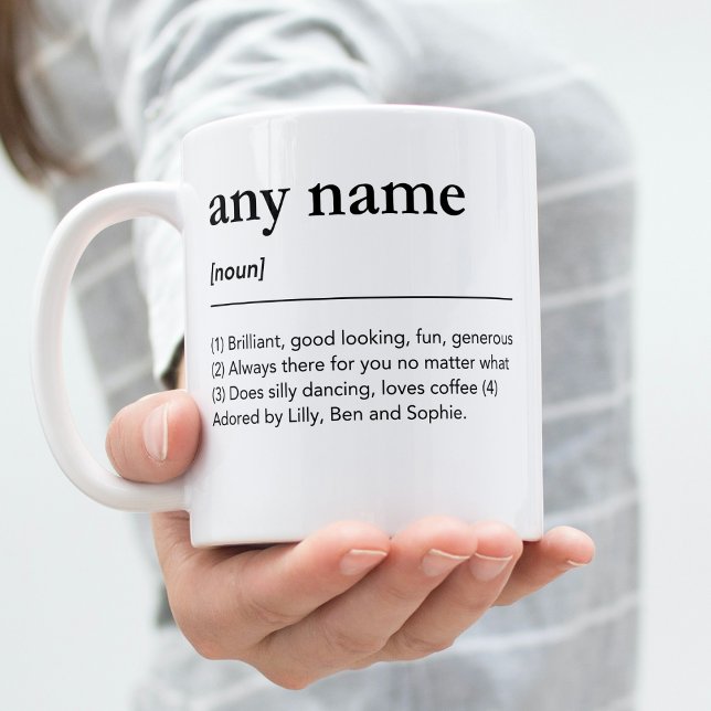 Mug Dictionnaire personnalisé de définition de nom (Créateur téléchargé)