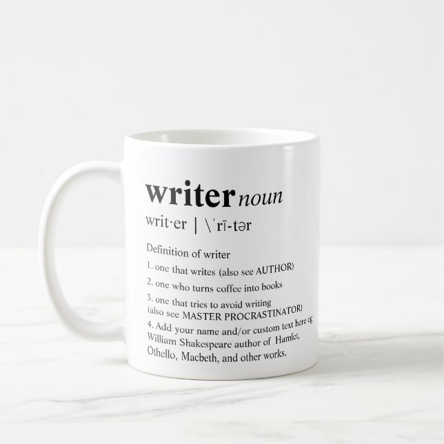 Mug Dictionnaire personnalisé par amusement d'auteur (Gauche)