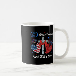 Mug Dieu bénisse l'Amérique Cœur chrétien Croix Jésus