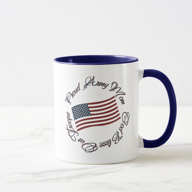 Mug Dieu bénissent nos troupes, maman fière d'armée (Droite)