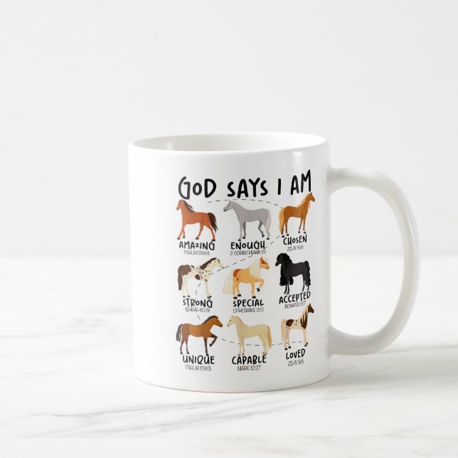 Mug Dieu Dit Que Je Suis Cheval Chrétienne Femmes Fill (Droite)