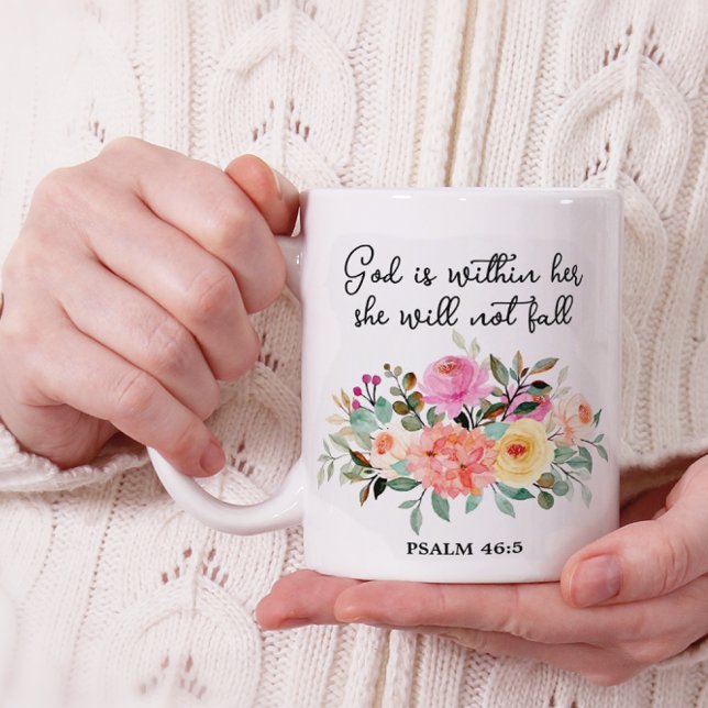 Mug Dieu est en elle, elle ne tombera pas - Bible Vers (Créateur téléchargé)