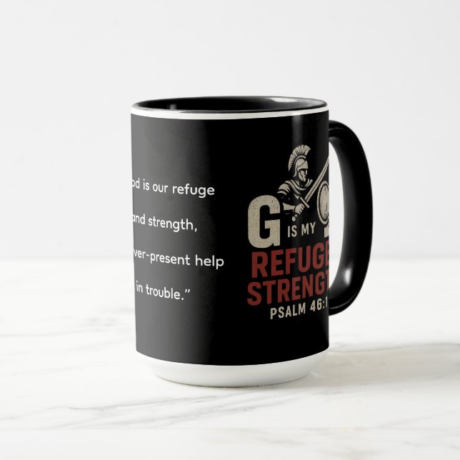 Mug Dieu est mon Refuge et ma Force - Foi guerrière (Devant droit)