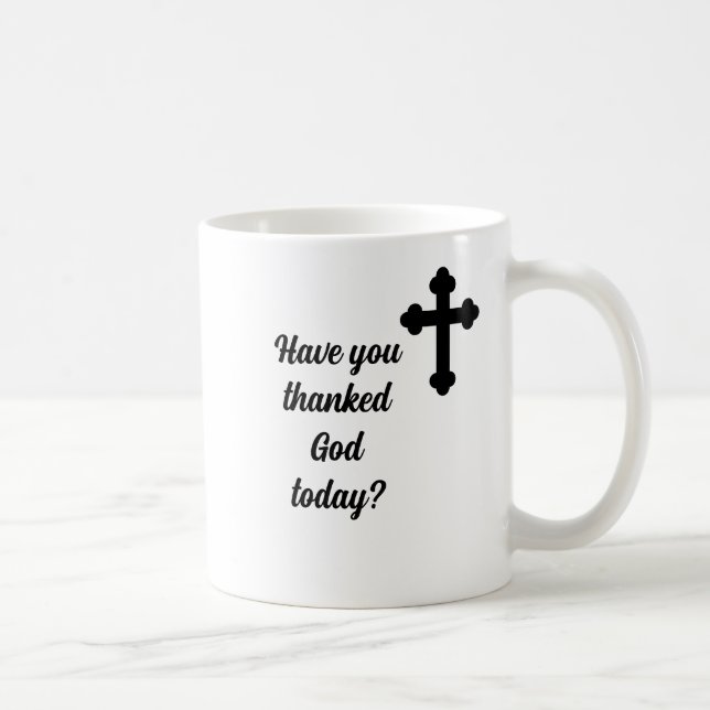Mug Dieu Merci Pour Chaque Matin Croix Chrétien (Droite)