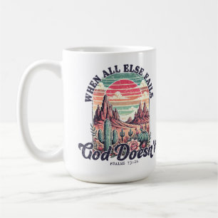 Mug Dieu n'échoue pas Chrétien du désert Vintage