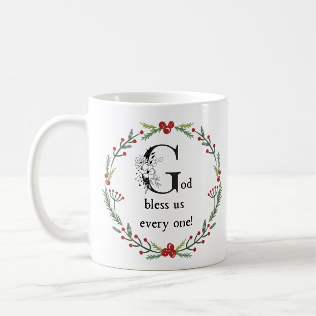 Mug Dieu Nous Bénisse Chaque Scrooge Dickens Noël (Gauche)