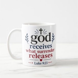 Mug Dieu reçoit ce que la reddition libère chrétien