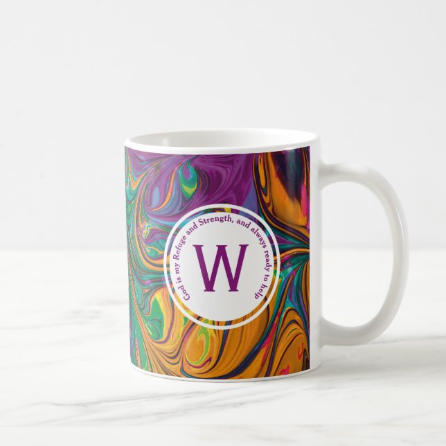 Mug DIEU RÉFUGE FORCE MONogramme Abstrait URPLE (Droite)