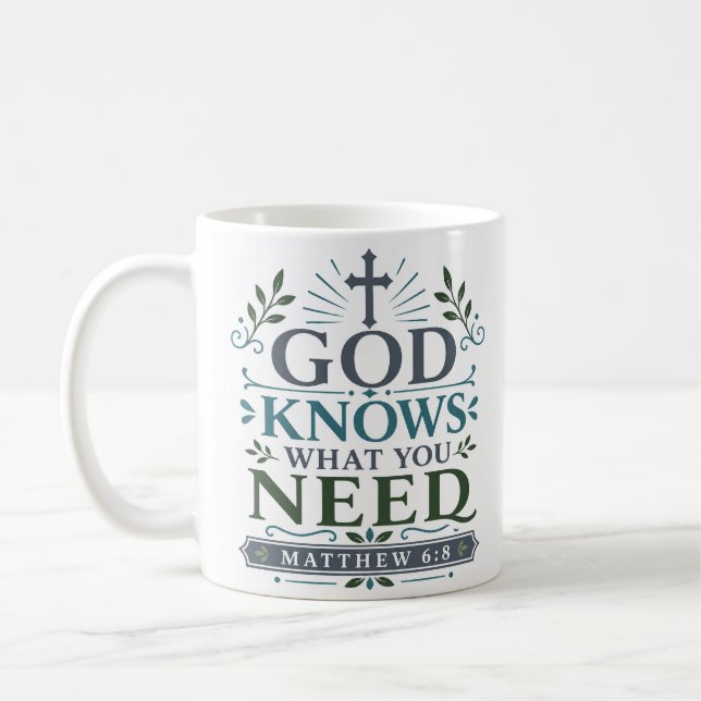 Mug Dieu sait ce dont vous avez besoin Citation de dév (Gauche)