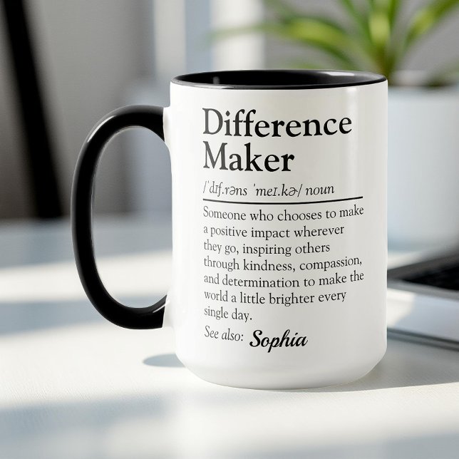 Mug Difference Maker Personalized Appreciation Gift (Créateur téléchargé)