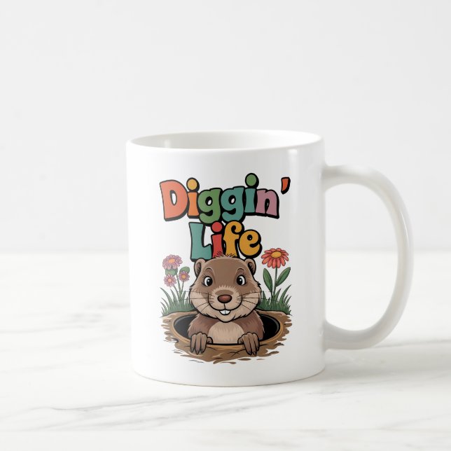 Mug Diggin Life Funny Gopher (Droite)