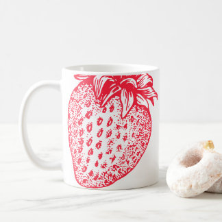 Mug d'illustration de fraise rouge