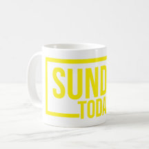 dimanche aujourd'hui tasse, Jaune dimanche aujourd