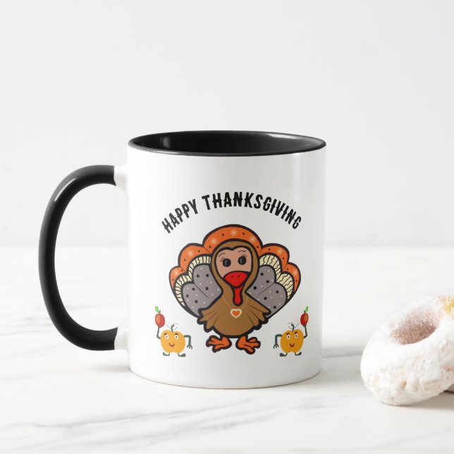 Mug Dinde de Thanksgiving avec des amis (Avec donut)