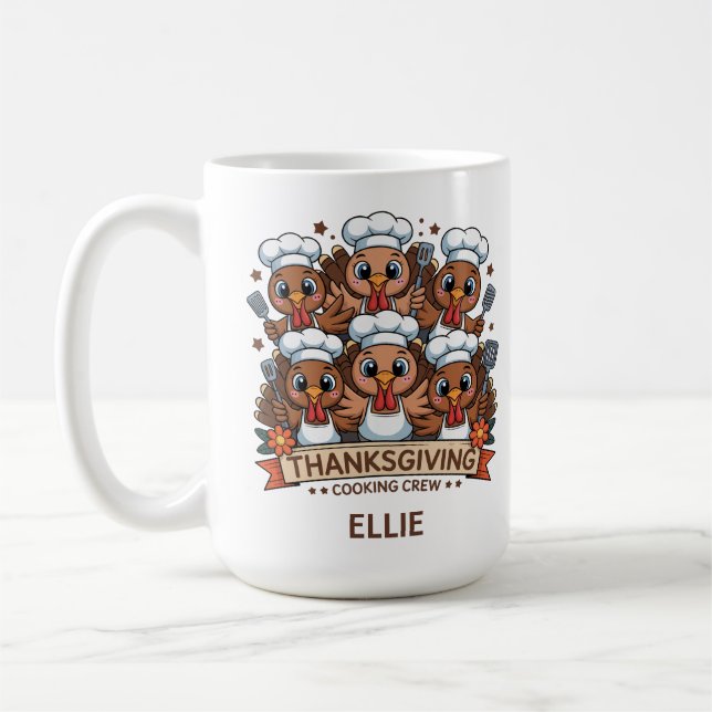 Mug Dindes de l'équipage de Cuisine de Thanksgiving (Gauche)
