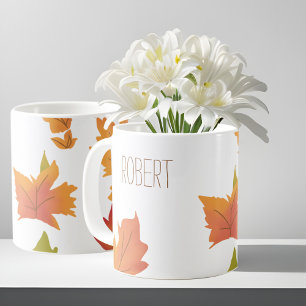 Mug Dîner Amical Nom du client Feuilles d'automne mode
