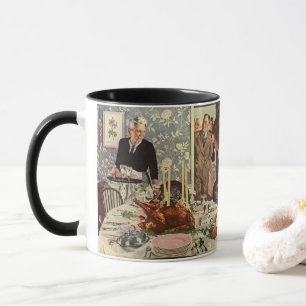 Mug Dîner de Thanksgiving vintage avec la famille