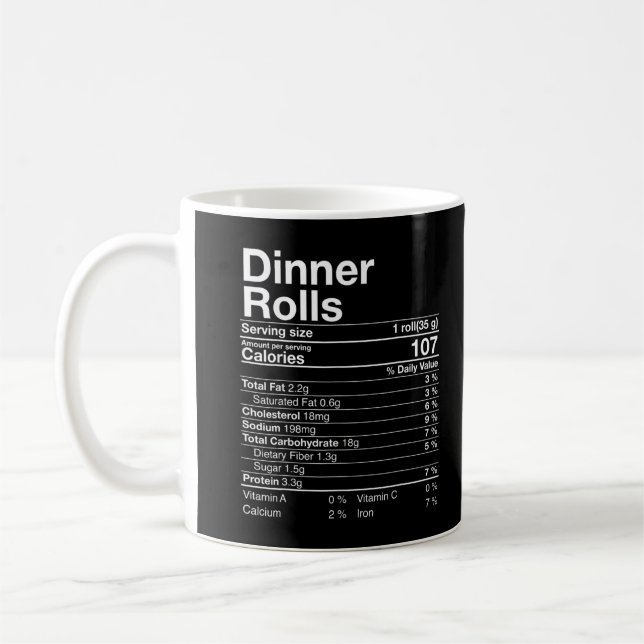 Mug Diner Rolls Nutrition Facts Thanksgiving Turkey D (Gauche)