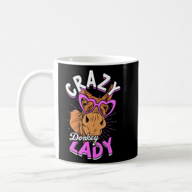Mug Dingue Âne dame animal âne maman fermier âne (Gauche)