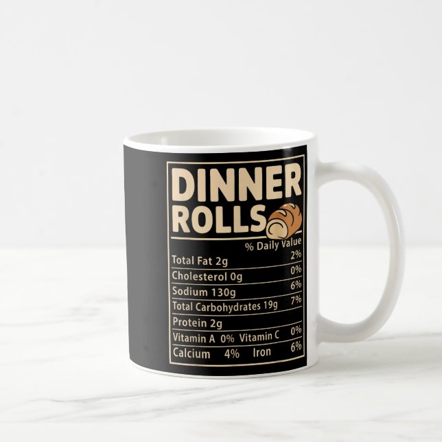 Mug Dinner Rolls Nutrition Facts Funny Bread Food Desi (Droite)