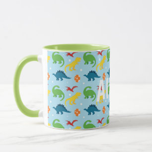 Mug Dino Fun Rouge Jaune Vert Bleu Enfants Personnalis