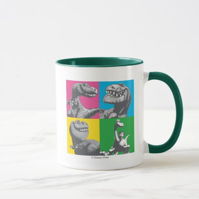 Mug Dino Silhouette Quatre Carrés (Droite)