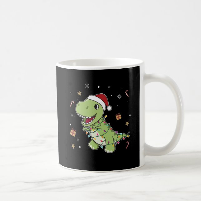 Mug Dinosaur Noël Neige hiver T-Rex Dino Café M (Droite)