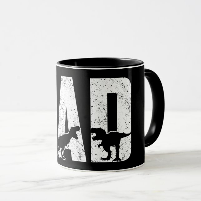 Mug Dinosaur PÈRE Noir (Devant droit)